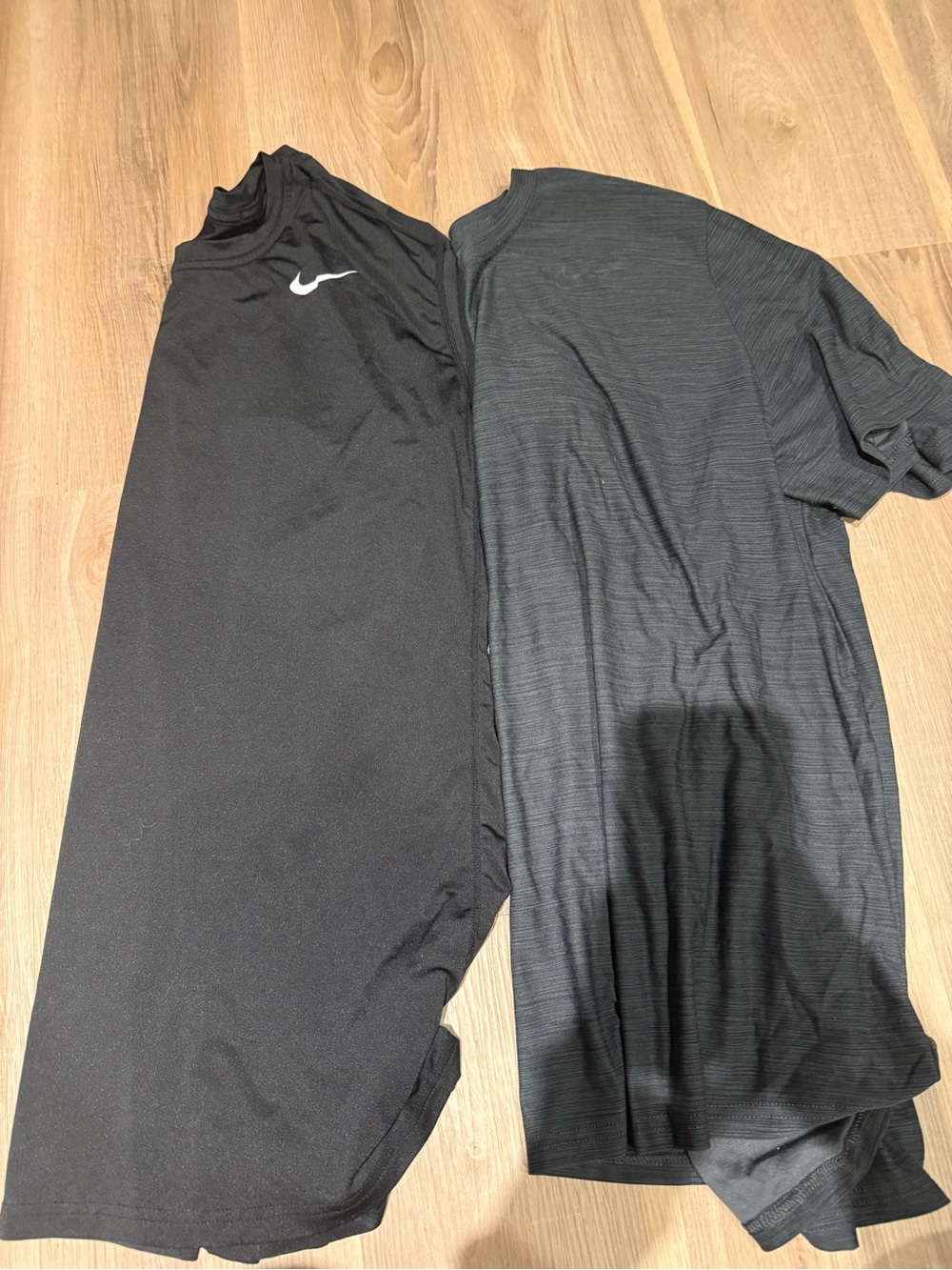 Nike Black Short-Sleeve Performance Tee with White Swoosh